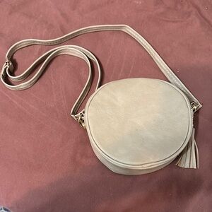 Cream Leather Crossbody Bag
